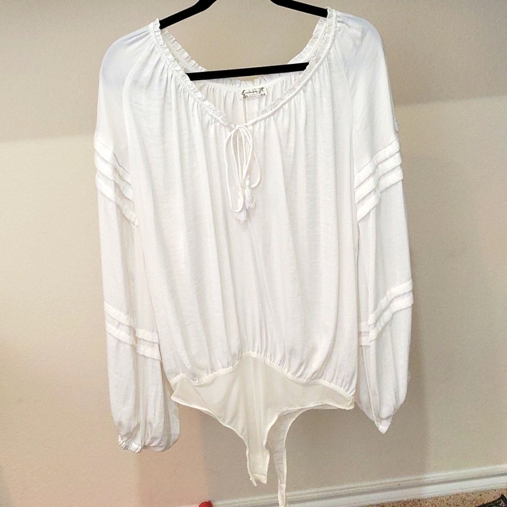 White Free People body suite, size large